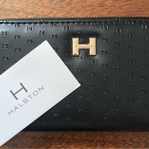 H by Halston Black Clutch/ wallet with Gold Accent. NWT